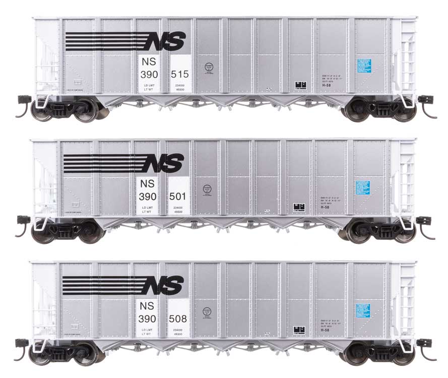 Walthers Set 50' RD-4 Hopper Norfolk Southern 3 Wagen