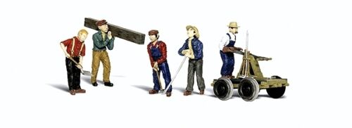 Woodland 5 Figuren + Draisine Bahnarbeiter