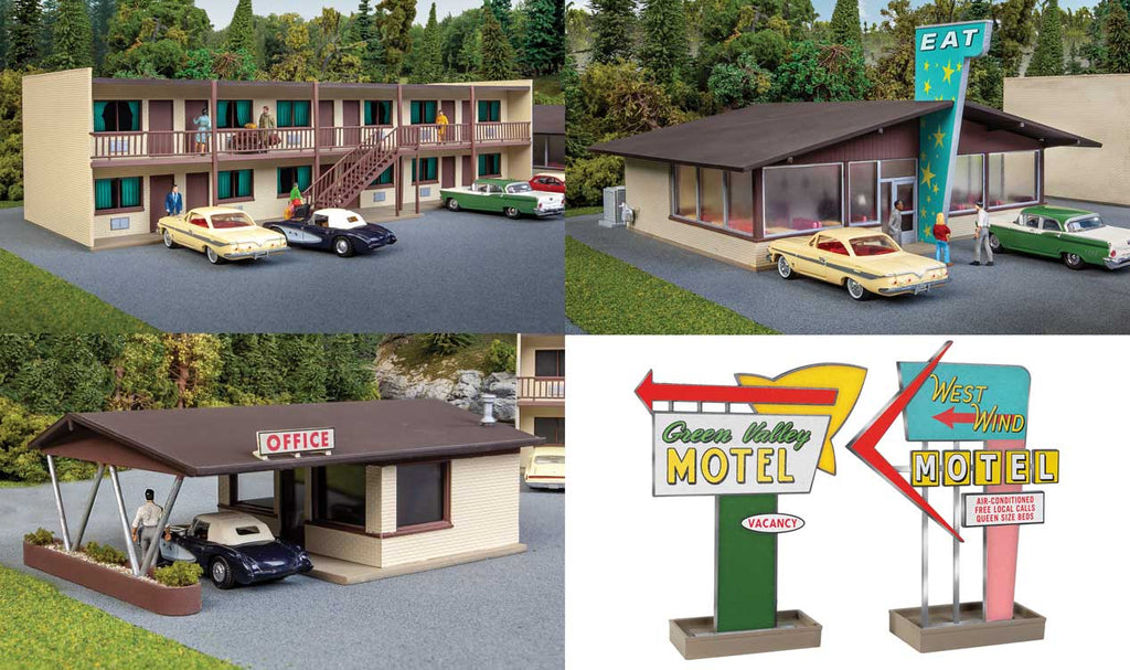 Bausatz Hotel Motel Vintage mit Büro und Restaurant