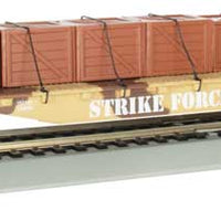Bachmann 52' Flatcar with Crate Load Strike Force