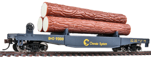 Walthers Log Dump Car mit Baumstämmen Chessie