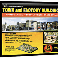 Bausatz Set mit 12 Häusern und 1 Fabrik